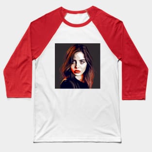 Ana de Armas Pop Art Modern Horror Vibes Red Accent Baseball T-Shirt